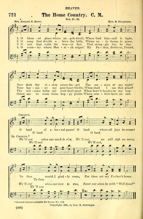 The Brethren Hymnal: A Collection of Psalms, Hymns and Spiritual Songs suited for Song Service in Christian Worship, for Church Service, Social Meetings and Sunday Schools page 464