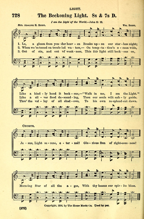 The Brethren Hymnal: A Collection of Psalms, Hymns and Spiritual Songs suited for Song Service in Christian Worship, for Church Service, Social Meetings and Sunday Schools page 472