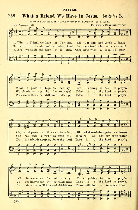 The Brethren Hymnal: A Collection of Psalms, Hymns and Spiritual Songs suited for Song Service in Christian Worship, for Church Service, Social Meetings and Sunday Schools page 482
