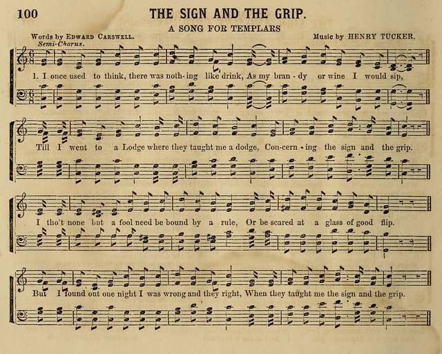 Temperance Chimes: comprising a great variety of new music, glees, songs, and hymns, designed for the use of temperance meeting and organizations, glee clubs, bands of hope, and the home circle page 100