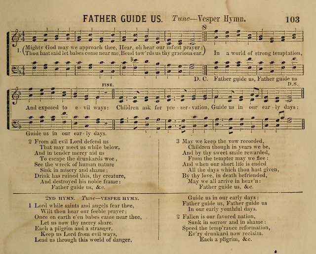 Temperance Chimes: comprising a great variety of new music, glees, songs, and hymns, designed for the use of temperance meeting and organizations, glee clubs, bands of hope, and the home circle page 103