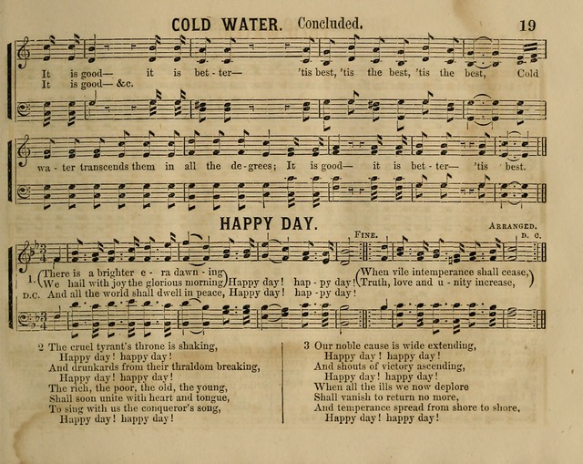 Temperance Chimes: comprising a great variety of new music, glees, songs, and hymns, designed for the use of temperance meeting and organizations, glee clubs, bands of hope, and the home circle page 19