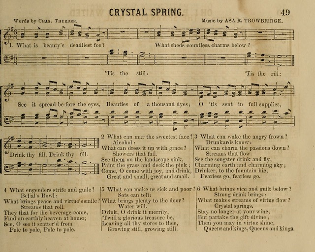 Temperance Chimes: comprising a great variety of new music, glees, songs, and hymns, designed for the use of temperance meeting and organizations, glee clubs, bands of hope, and the home circle page 49