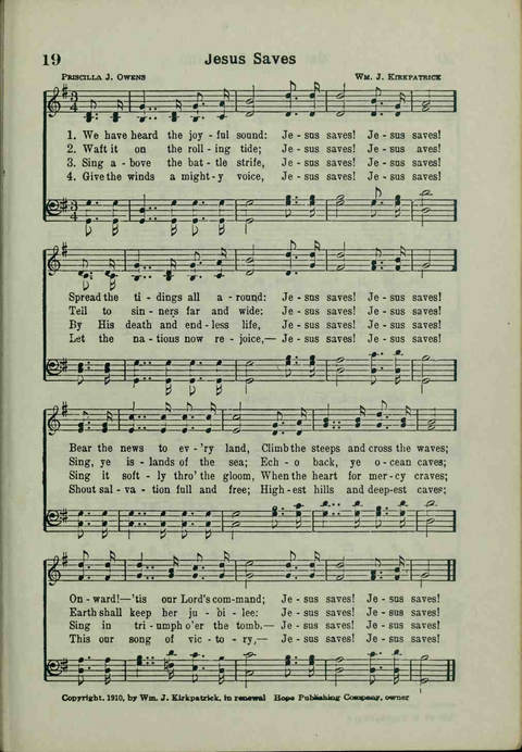 20th Century Gospel Songs: Youthspiration Packet Hymnal page 19