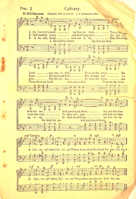 The Church Hymnal: a selection of sacred songs suitable for every phase of church work and worship  page 1