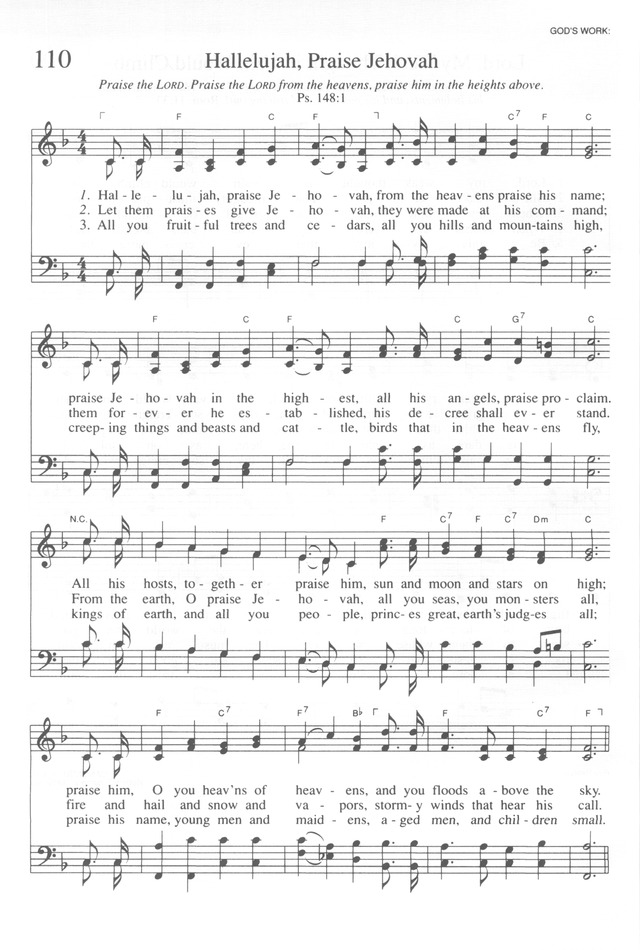 Trinity Hymnal (Rev. ed.) 110. Hallelujah, praise Jehovah | Hymnary.org