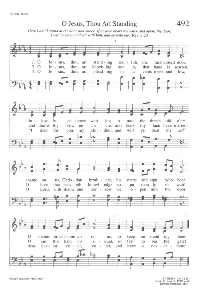 O Jesus Thou Art Standing Hymnary Org