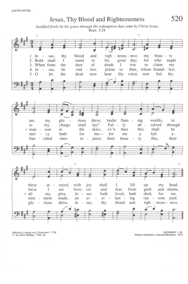 Trinity Hymnal (Rev. ed.) 520. Jesus, thy blood and righteousness