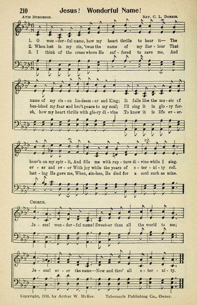 Tabernacle Hymns: No. 2 page 210