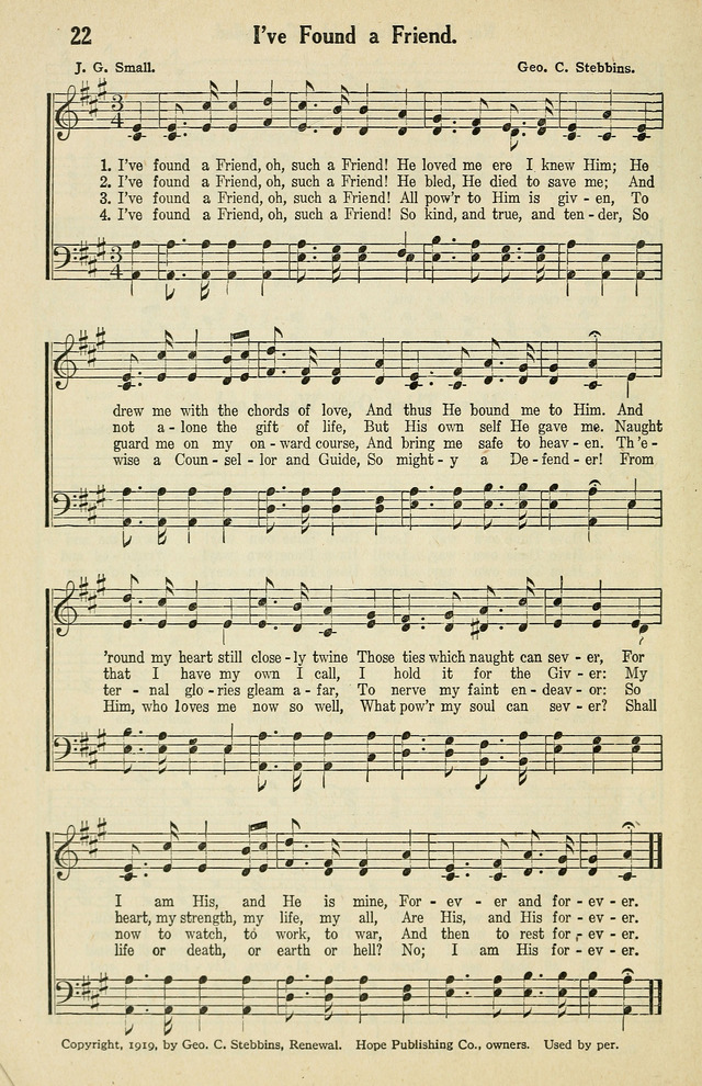 Tabernacle Hymns: No. 2 page 22