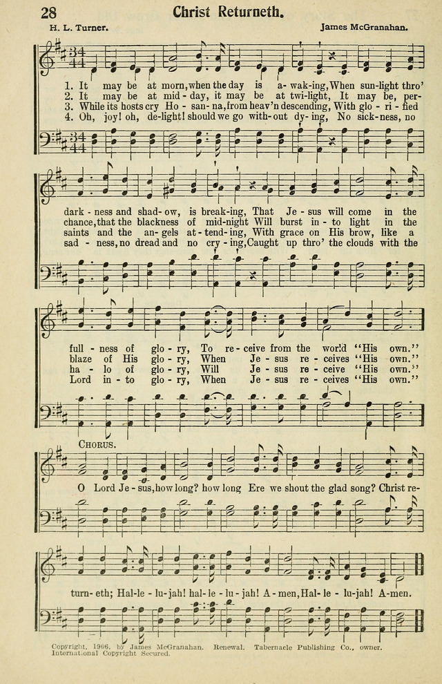 Tabernacle Hymns: No. 2 page 28