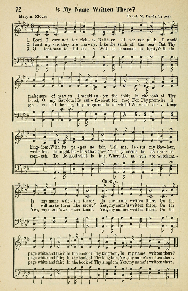 Tabernacle Hymns: No. 2 page 72