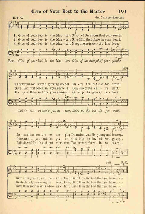 Tabernacle Hymns: Number Four: a choice collection of hymns and songs for every religious use page 199