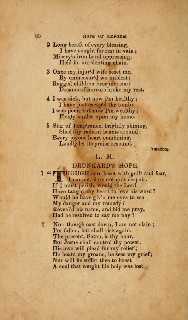 Temperance Hymn Book and Minstrel: a collection of hymns, songs and odes for temperance meetings and festivals page 20