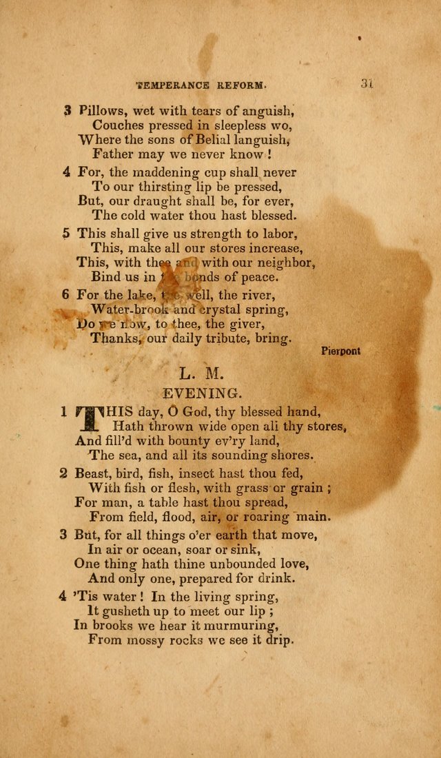 Temperance Hymn Book and Minstrel: a collection of hymns, songs and odes for temperance meetings and festivals page 31