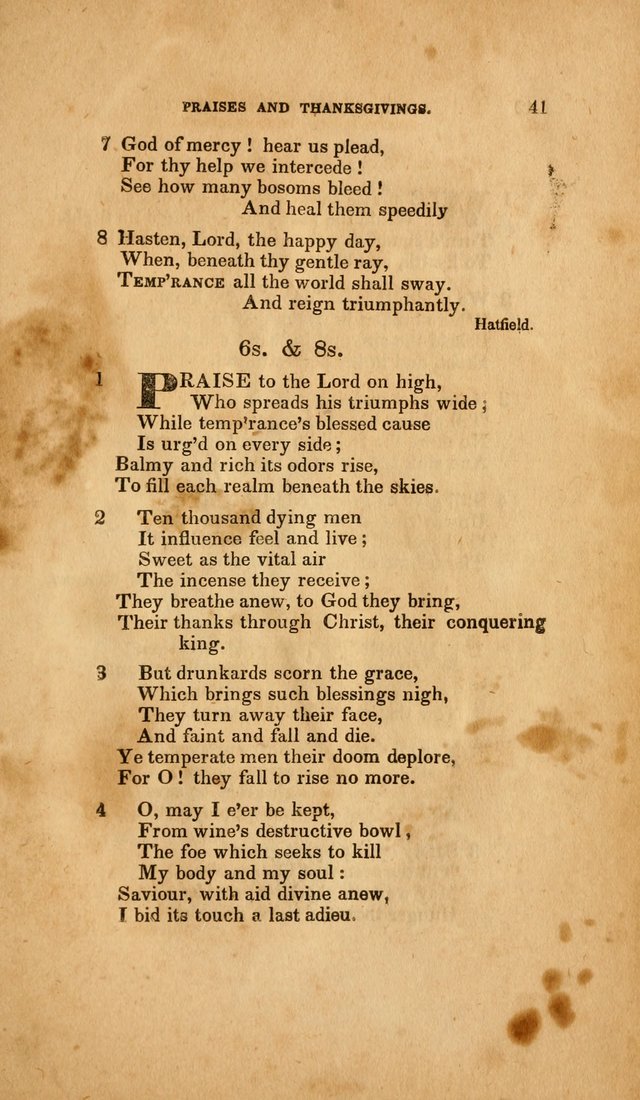 Temperance Hymn Book and Minstrel: a collection of hymns, songs and odes for temperance meetings and festivals page 41