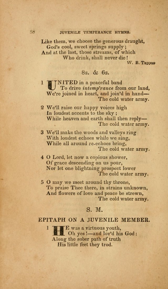 Temperance Hymn Book and Minstrel: a collection of hymns, songs and odes for temperance meetings and festivals page 58