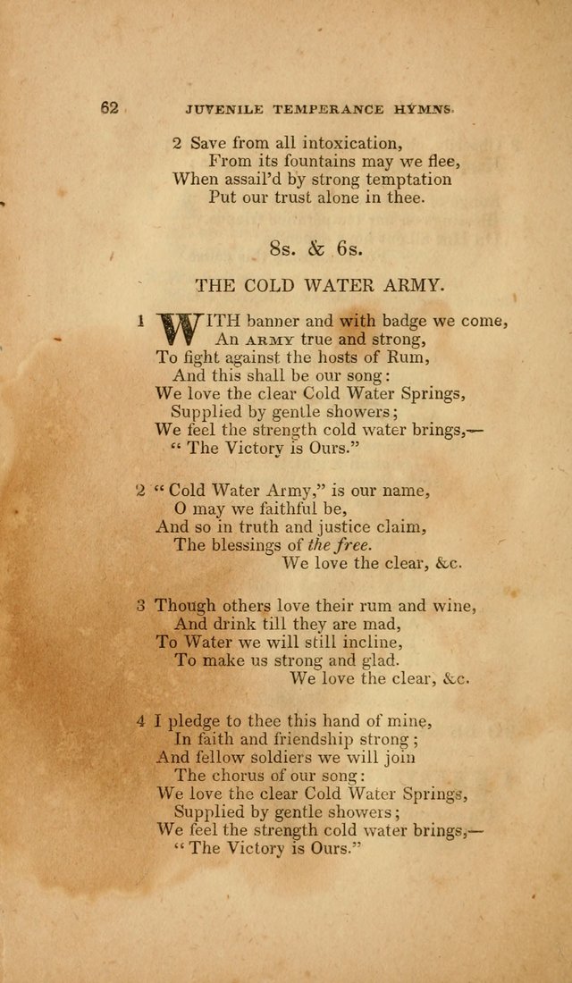 Temperance Hymn Book and Minstrel: a collection of hymns, songs and odes for temperance meetings and festivals page 62