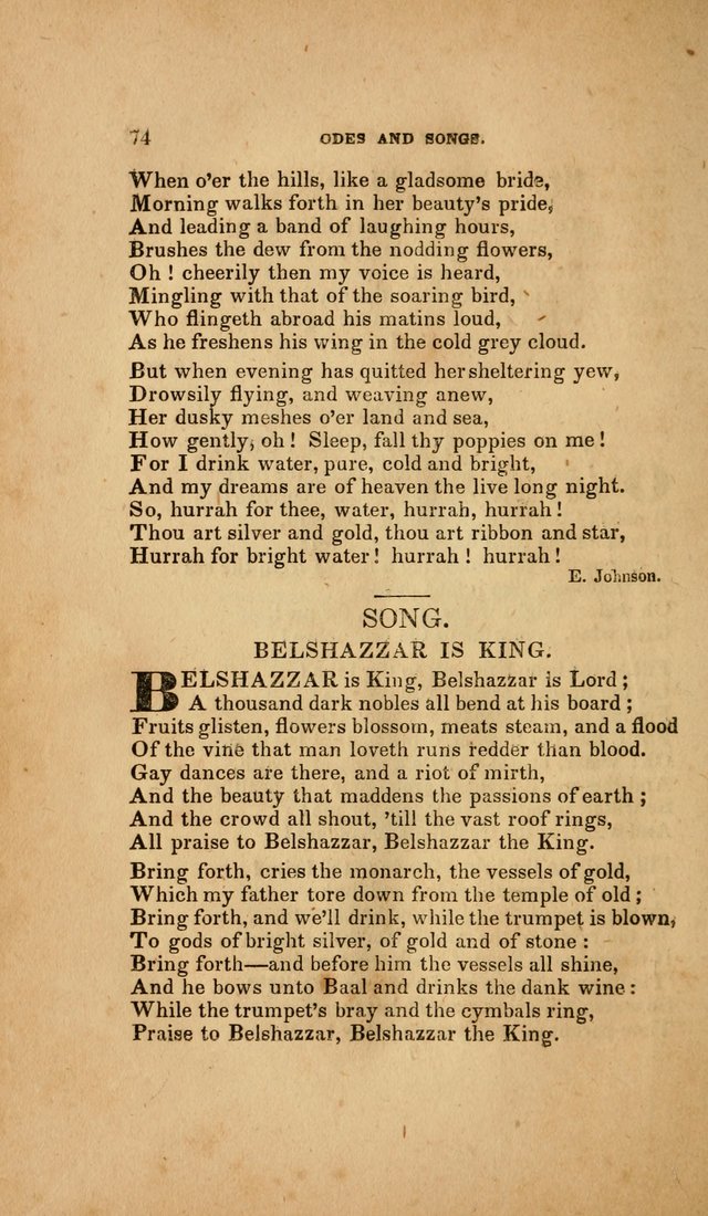 Temperance Hymn Book and Minstrel: a collection of hymns, songs and odes for temperance meetings and festivals page 74