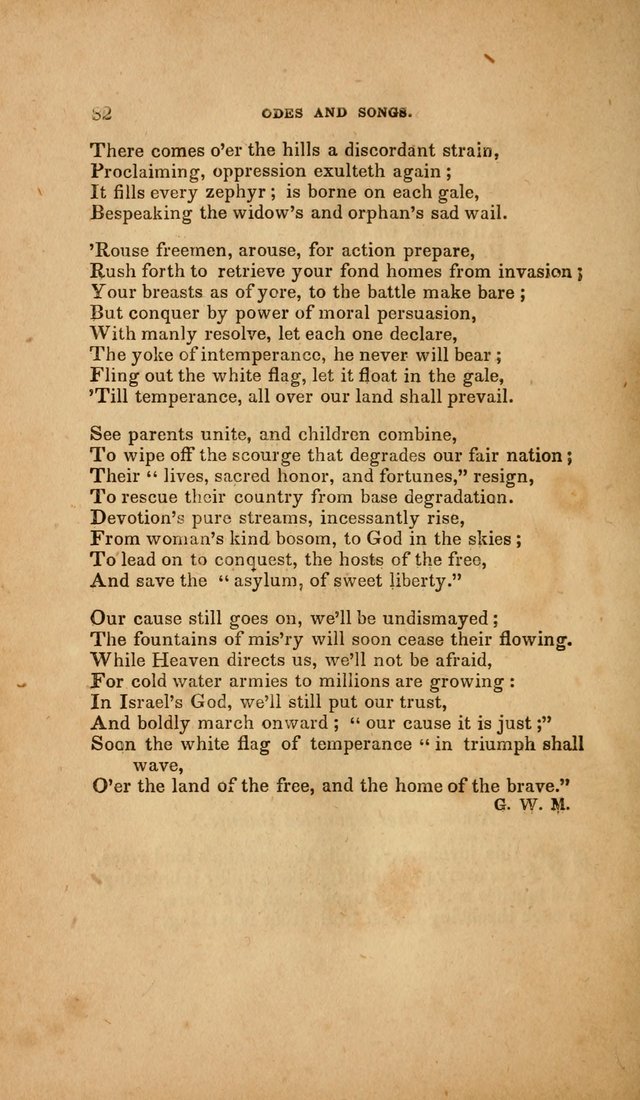 Temperance Hymn Book and Minstrel: a collection of hymns, songs and odes for temperance meetings and festivals page 82