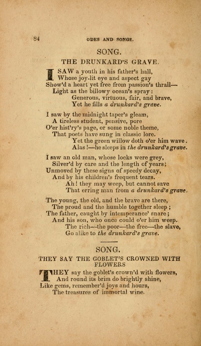 Temperance Hymn Book and Minstrel: a collection of hymns, songs and odes for temperance meetings and festivals page 84