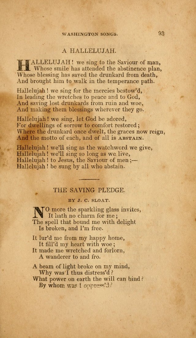 Temperance Hymn Book and Minstrel: a collection of hymns, songs and odes for temperance meetings and festivals page 93