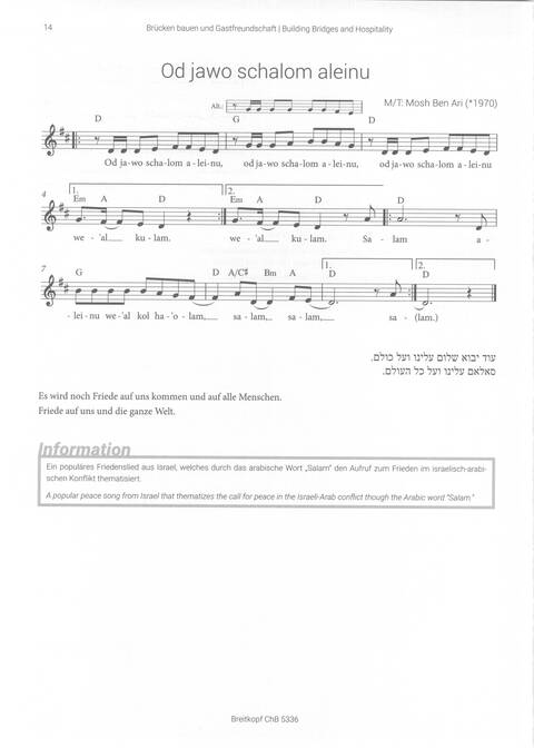 Trimum: interreligiöses Liederbuch: gemeinsam feiern und singen = interreligious songbook: singing and celebrating together page 14