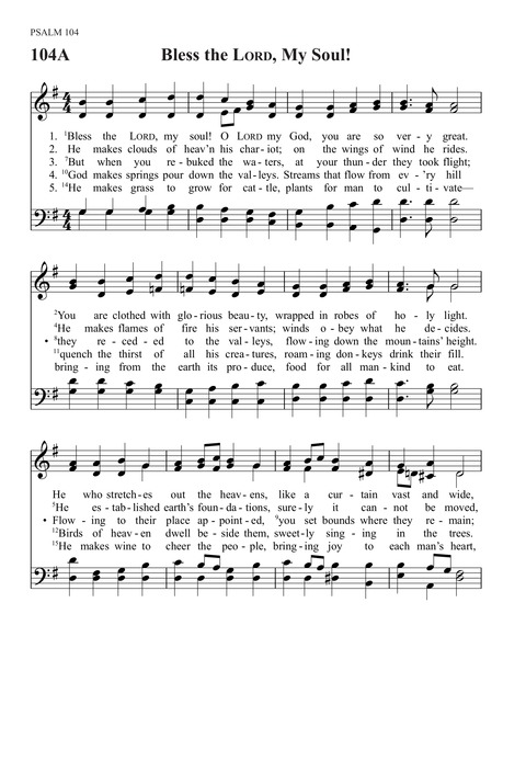 Trinity Psalter Hymnal 104a Bless The Lord My Soul O Lord My Hymnary Org