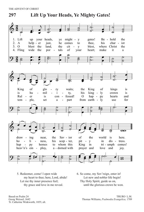 Trinity Psalter Hymnal 297 Lift Up Your Heads Ye Mighty Gates Hymnary Org