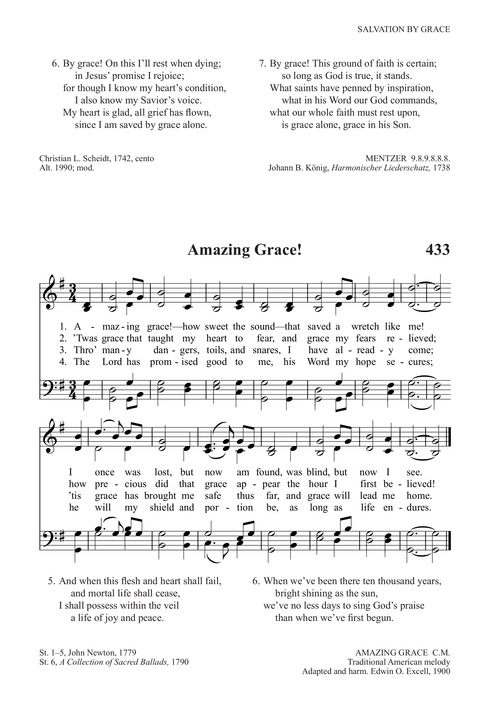 Amazing Grace How Sweet The Sound Hymnary Org