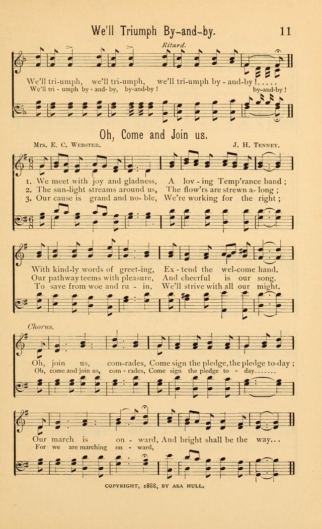 Temperance Rallying Songs: consisting of a large variety of solos, quartettes, and choruses, suited to every phase of the great temperance reformation page 11