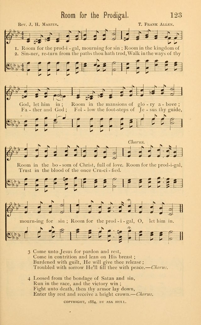 Temperance Rallying Songs: consisting of a large variety of solos, quartettes, and choruses, suited to every phase of the great temperance reformation page 123