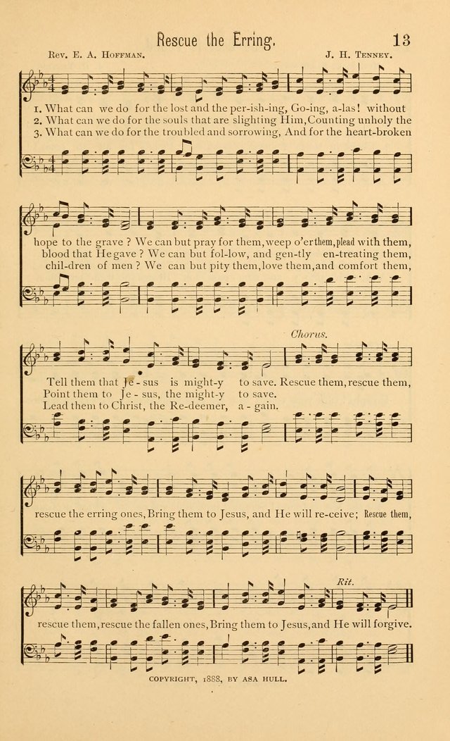 Temperance Rallying Songs: consisting of a large variety of solos, quartettes, and choruses, suited to every phase of the great temperance reformation page 13