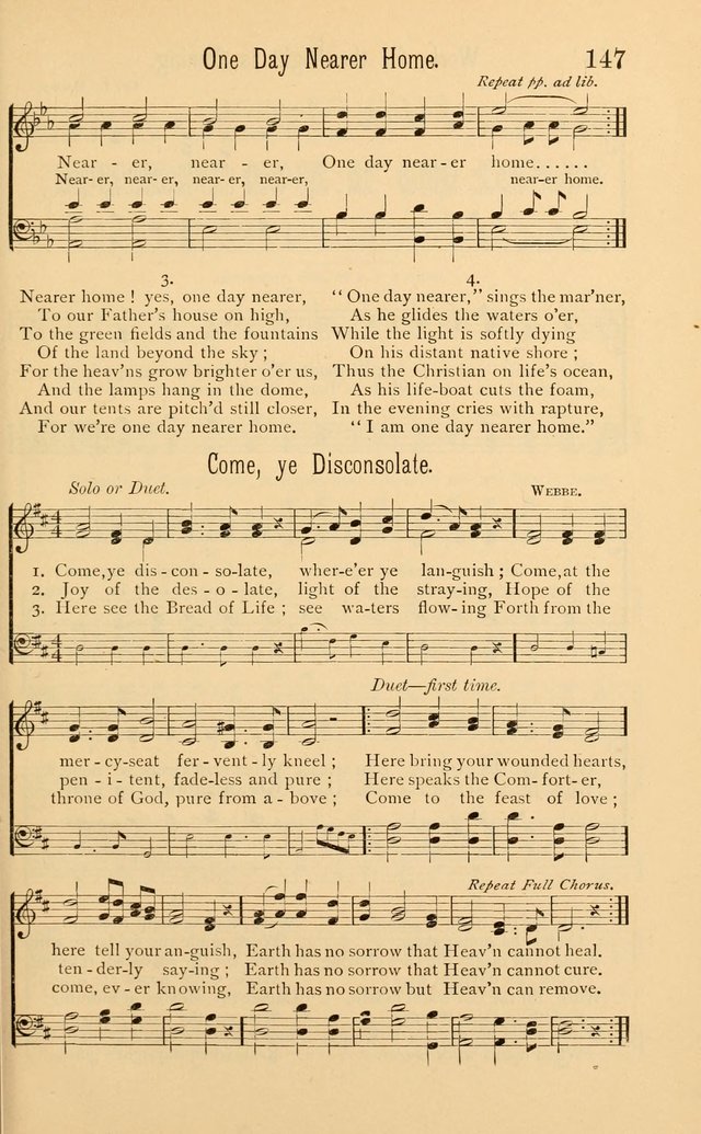 Temperance Rallying Songs: consisting of a large variety of solos, quartettes, and choruses, suited to every phase of the great temperance reformation page 147