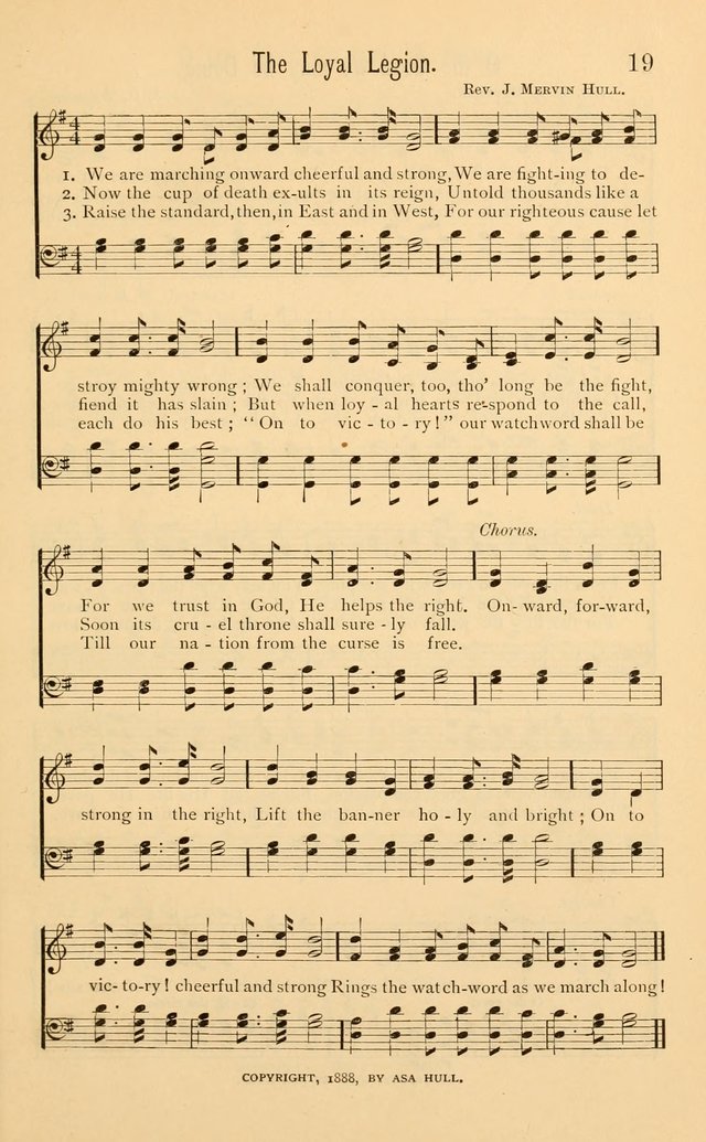 Temperance Rallying Songs: consisting of a large variety of solos, quartettes, and choruses, suited to every phase of the great temperance reformation page 19