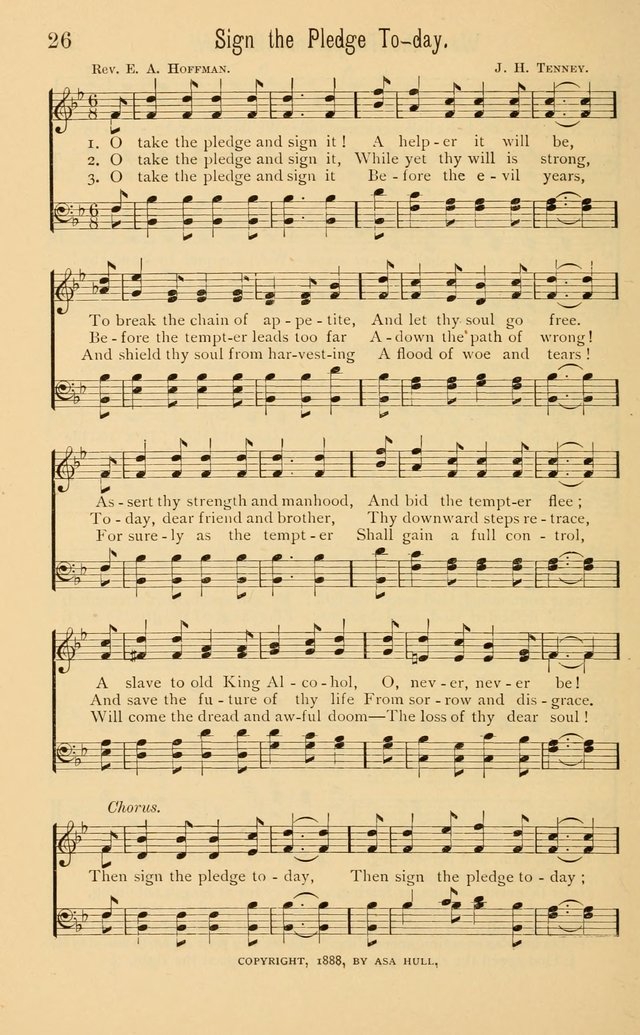 Temperance Rallying Songs: consisting of a large variety of solos, quartettes, and choruses, suited to every phase of the great temperance reformation page 26
