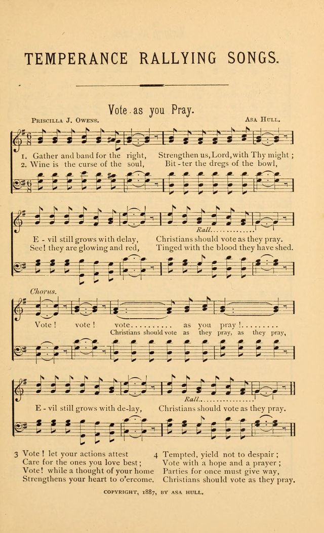 Temperance Rallying Songs: consisting of a large variety of solos, quartettes, and choruses, suited to every phase of the great temperance reformation page 3