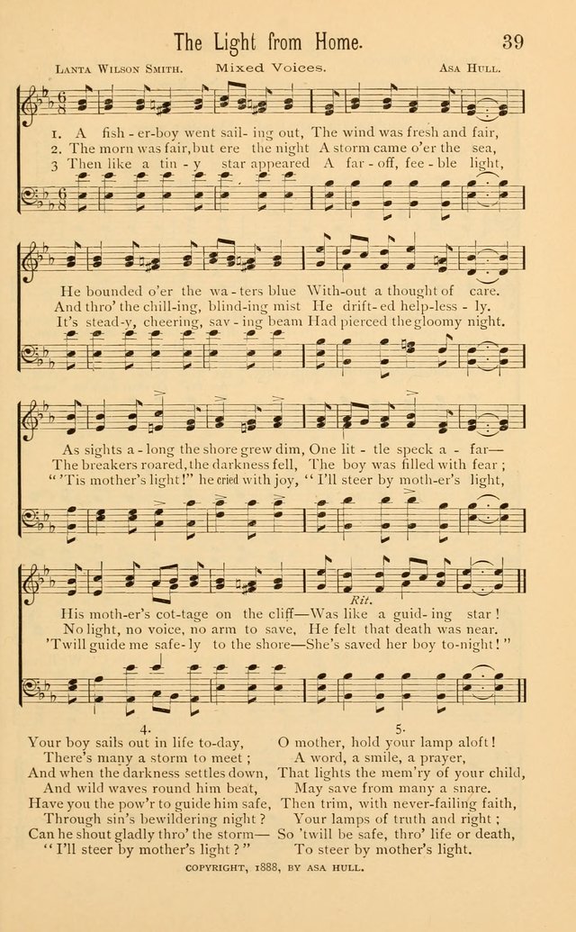 Temperance Rallying Songs: consisting of a large variety of solos, quartettes, and choruses, suited to every phase of the great temperance reformation page 39