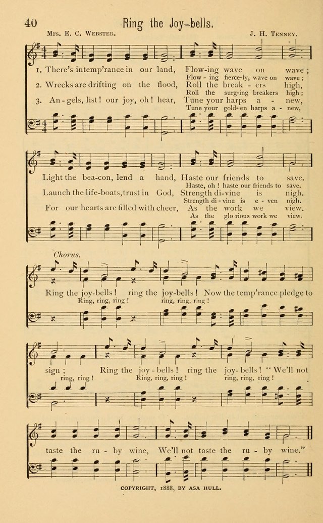 Temperance Rallying Songs: consisting of a large variety of solos, quartettes, and choruses, suited to every phase of the great temperance reformation page 40