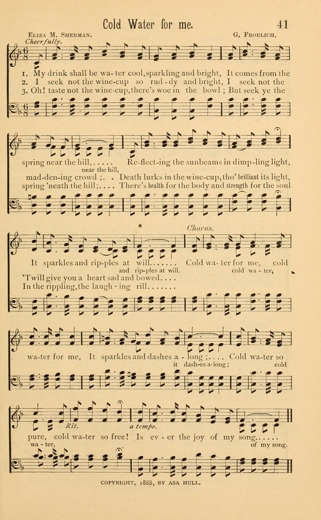 Temperance Rallying Songs: consisting of a large variety of solos, quartettes, and choruses, suited to every phase of the great temperance reformation page 41