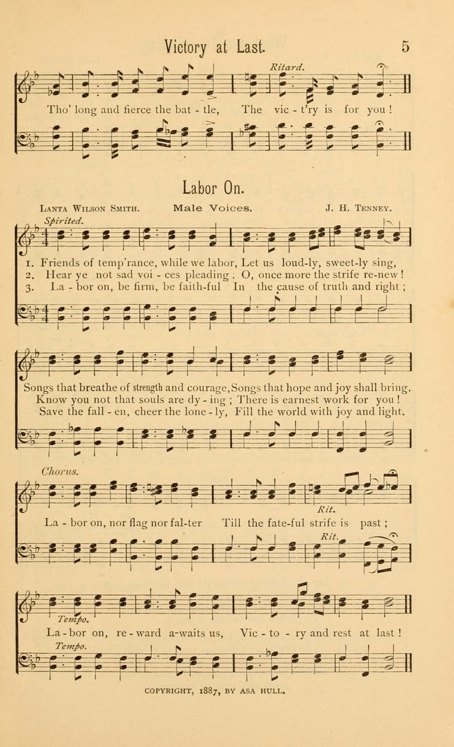 Temperance Rallying Songs: consisting of a large variety of solos, quartettes, and choruses, suited to every phase of the great temperance reformation page 5