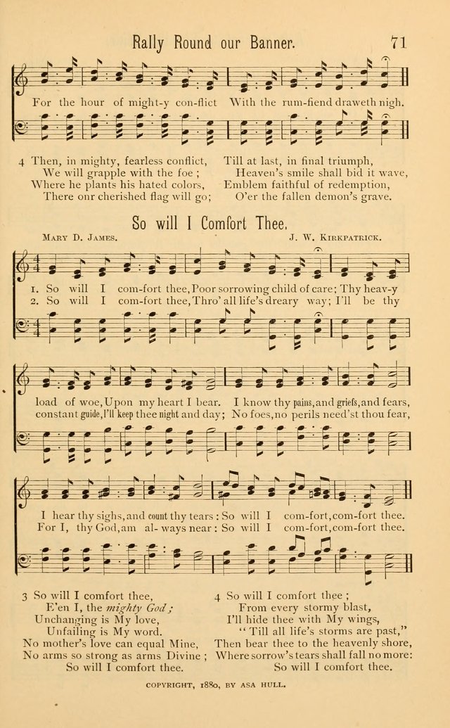 Temperance Rallying Songs: consisting of a large variety of solos, quartettes, and choruses, suited to every phase of the great temperance reformation page 71