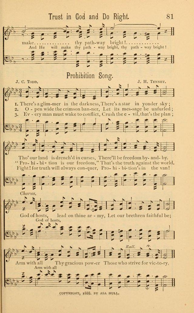 Temperance Rallying Songs: consisting of a large variety of solos, quartettes, and choruses, suited to every phase of the great temperance reformation page 81