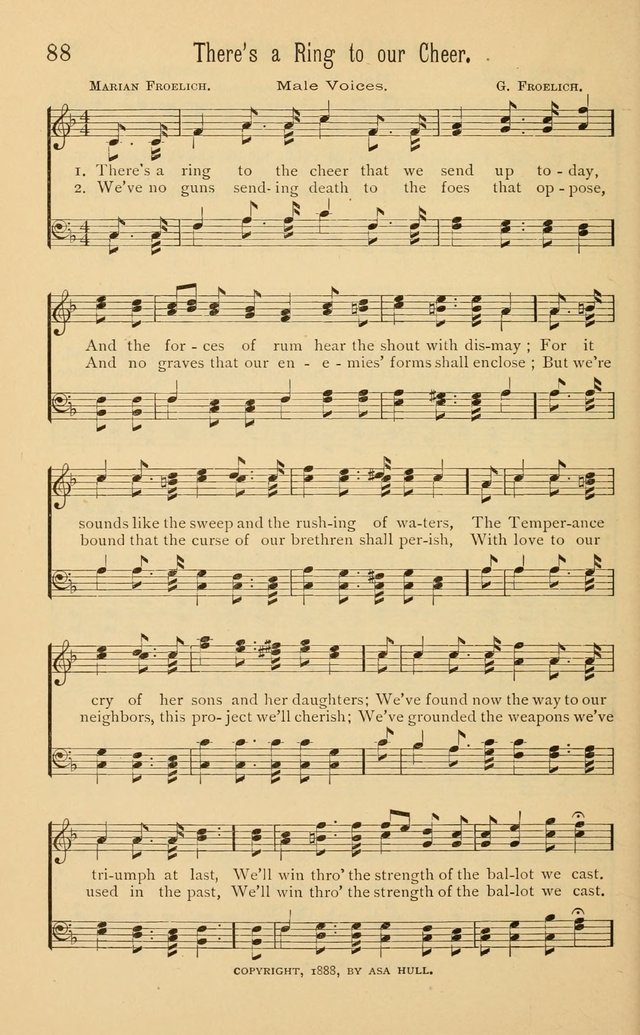 Temperance Rallying Songs: consisting of a large variety of solos, quartettes, and choruses, suited to every phase of the great temperance reformation page 88