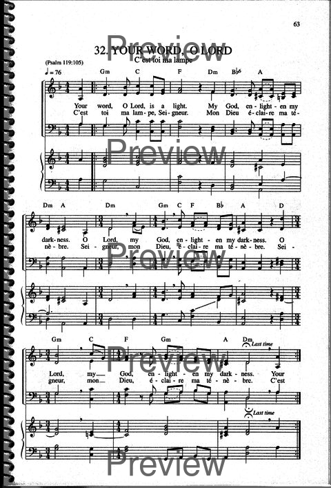 Your Word O Lord C Est Toi Ma Lampe Hymnary Org 