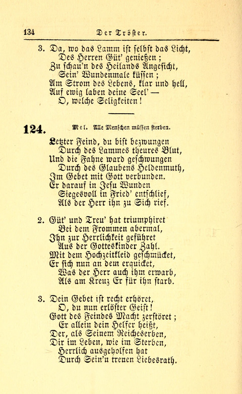 Der Tröster: oder Trost und Mahnung in Liedern und Betrachtungen bei der Trennung von den Unsrigen zum Gebracuh bei Leichenbegängnissen sowie auch im Familienkreise. page 136