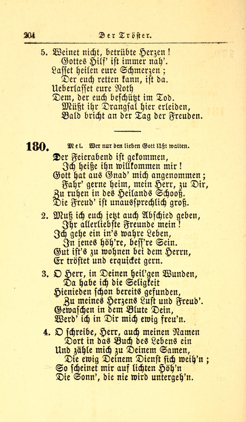 Der Tröster: oder Trost und Mahnung in Liedern und Betrachtungen bei der Trennung von den Unsrigen zum Gebracuh bei Leichenbegängnissen sowie auch im Familienkreise. page 206