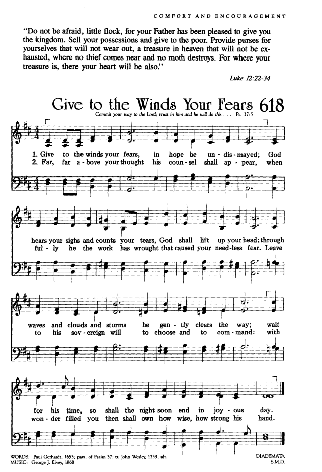 The Worshiping Church 617 Then Jesus Said To His Disciples Therefore I Tell You Do Not Worry About Your Life Hymnary Org