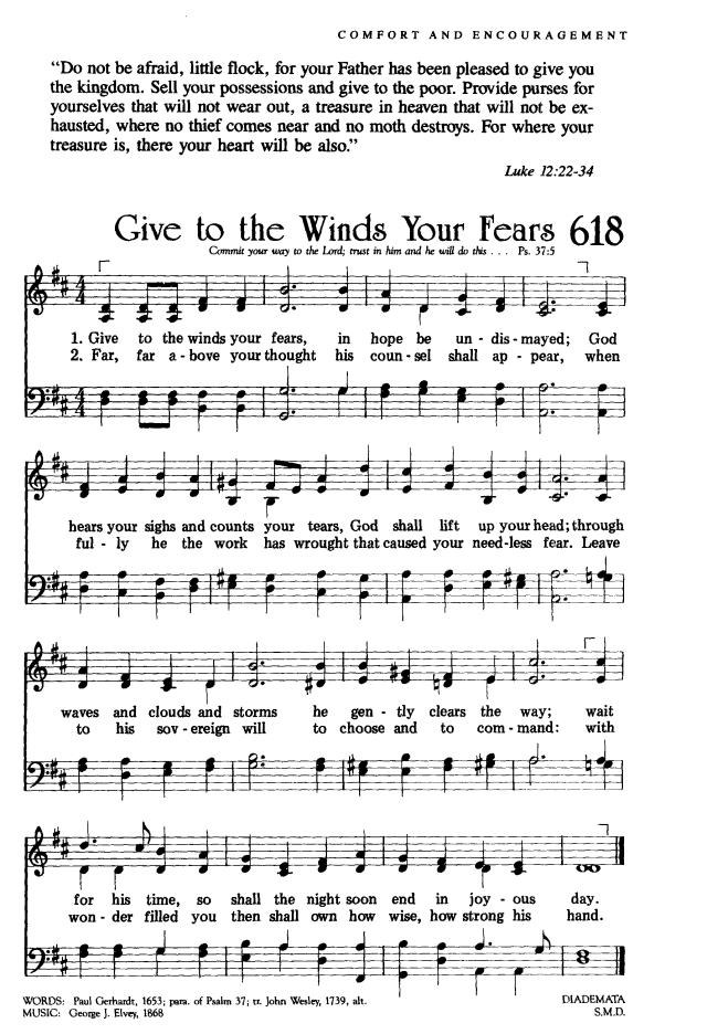 The Worshiping Church 618 Give To The Winds Your Fears Hymnary Org