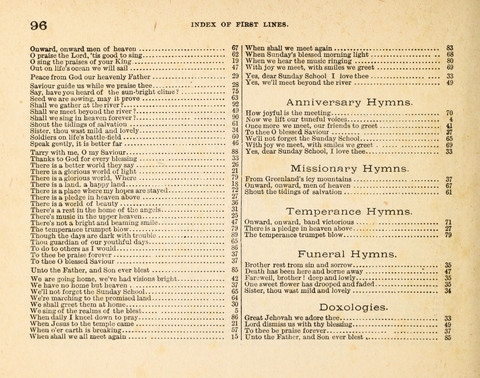Twilight Zephyrs: a new collection of hymns and tunes for Sunday schools, missionary meetings, anniversaries, temperance meetings and the social circle page 96